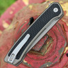 CRKT Q Compact (7077) 2.95" CPM-S35VN Bead Blast Drop Point Plain Blade, Gray Aluminum Handle w/ Black G-10 Inlay