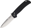Pro-Tech Terzuola ATC (PTKBT2601BLK) 3.45" 154CM Stonewashed Drop Point Plain Blade, Black Aluminum Handle w/ Push Button Open