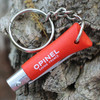 Opinel N0.02 Keyring Pocket Knife (OP002272) 1.36" Satin Drop Point Plain Blade, Orange Wood Handle, Keyring