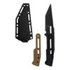 Takumitak Heat Fixed Blade (TKF301) 4.5" 3cr13 Black Tanto Plain Blade, Black FRN Handle