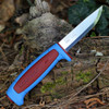 Mora Basic 546 COTY 2025 (FT14502) 4" 12C27 Stainless Steel Polished Drop Point Plain Blade, Dala Red and Siljan Blue Handle, Siljan Blue Polymer Sheath