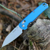 Kershaw Bel Air 6105NBSW folding knife open view showing the 3.13-inch stonewashed MagnaCut blade and Navy Blue handle.
