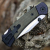 Buck 112 Ranger Sport (112GRS5) 3" Satin Clip Point Blade, Olive Drab Green Micarta Handle with Black Aluminum Bolsters