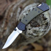Buck 112 Ranger Sport (112GRS5) 3" Satin Clip Point Blade, Olive Drab Green Micarta Handle with Black Aluminum Bolsters