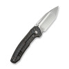 WE Knives Micro Trogon (WE24043-3) 2.68" Satin Bohler M390 Reverse Tanto Plain Blade, Tiger Stripe Flamed Titanium Handle