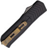 Medford Merc-1 OTF (MD2134TT42ABB) 3.75" S45VN Tumbled Tanto Plain Edge Blade, Black Aluminum Handle, Glass Breaker, Bronze Hardware, Nylon Zipper Storage Case