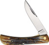 Rough Ryder Work Knife (RR2432) 3.0" Carbon Steel Mirror-Polished Drop Point Plain Blade, Cinnamon Bone Stag Handle