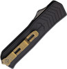 Medford Merc-1 OTF (MD2134TG42AB) 3.75" S45VN Tumbled Dagger Plain Edge Blade, Black Aluminum Handle, Glass Breaker, Bronze Hardware, Nylon Zipper Storage Case