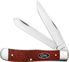 Case Trapper 12270 Dark Red Burlap Micarta (10254 CS)