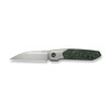 WEKNIFE Brr15 Flipper Knife Gray Titanium Handle With Jungle Wear FatCarbon Fiber Inlay (3.25" Hand Rubbed Satin Bohler M390 Blade) WE24007-4