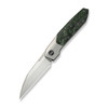 WEKNIFE Brr15 Flipper Knife Gray Titanium Handle With Jungle Wear FatCarbon Fiber Inlay (3.25" Hand Rubbed Satin Bohler M390 Blade) WE24007-4