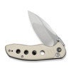 CIVIVI Triptych Flipper, Thumb Stud, Button Lock Knife - Ivory G10 Handle (2.97" Satin Finished 14C28N Blade) C23085B-2