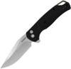 Kershaw Runoff 1429 button lock knife open view showing the 3.1-inch satin clip point blade and black GFN handle.