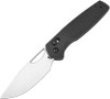 CJRB Acacia (J1952) 3.25" AR-RPM9 Satin Drop Point Plain Blade, Black FRN Handle, Crossbar Lock