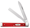 Case XX™ Father's Day Baby Doctor Knife (10638) 2.25" 3282SP Tru-Sharp Surgical Steel Spear and Spatula Blades, Smooth Dark Red Bone Handle