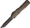 Kershaw Livewire OTF (9000TFDEBW) 3.35" Magnacut Tanto Plain Blade, Dark Earth Aluminum Back Handle