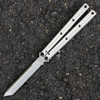 Squid Industries Krake Raken V3 (KrakeRakenV3SilMatTan) 4.50" AEB-L Matte Tanto Plain Blade, Silver Aluminum Handle
