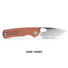 Vosteed Porcupine - Brown Micarta, Top Linerlock (2.99" 14C28N) A2604