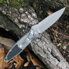 Microtech 160A-10 APNC Socom Elite® Tactical AUTO S/E Natural Clear Apocalyptic® Standard - Folding Knife 4.05" Black Clip Point Blade, Grey Aluminum Handles (MCT160A10APNC)