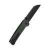 QSP Penguin V2 Liner Lock - Green Micarta Handle (3.06" D2 - Black Sheepsfoot Blade)  Reversible stainless steel deep carry pocket clip - QS130V2-C2