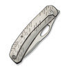 WEKNIFE Inmate Front Flipper & Thumb Hole Knife Gray Titanium Handle & Raindrops (3.7" Stonewashed CPM 20CV Blade) WE23096B-1