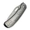 WEKNIFE Inmate Front Flipper & Thumb Hole Knife Gray Titanium Handle & Raindrops (3.7" Stonewashed CPM 20CV Blade) WE23096B-1