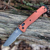 Benchmade Bailout (537SBK-07) 3.38" DLC Battlewash CPM-MagnaCut Tanto Part Serrated Blade, Burnt Copper Aluminum w/ Axis Lock