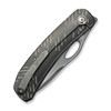 WEKNIFE Inmate Front Flipper & Thumb Hole Knife, Polished Gray Titanium Handle With Satin Raindrops (3.7" Polished Gray CPM 20CV Blade) Frame Lock, WE23096B-4