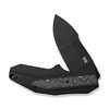WEKNIFE Coral SLT Flipper Knife Black Titanium Handle With Aluminum Foil Carbon Fiber Inlay (2.95" Black Stonewashed CPM 20CV Blade) Frame Lock, WE24044-1
