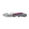 WEKNIFE Coral SLT Flipper - Polished Bead Blasted Titanium Handle with Flamed Timascus Inlay (2.95" Polished Bead Blasted CPM 20CV Blade) Frame Lock, WE24044-4