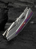 WEKNIFE Coral SLT Flipper - Polished Bead Blasted Titanium Handle with Flamed Timascus Inlay (2.95" Polished Bead Blasted CPM 20CV Blade) Frame Lock, WE24044-4