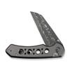 CIVIVI Pragma Prime Thumb Stud & Button Lock Knife Gray Aluminum Handle (3.49" Wharncliffe Damascus Blade) C24067-DS1