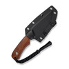 CIVIVI Gander Fixed Blade Knife Guibourtia Wood Contoured Handle (3.63" Satin Finished 14C28N Blade) C24058B-3, With 1PC Black Lanyard, Black Kydex Sheath & T-Clip