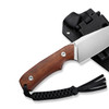CIVIVI Gander Fixed Blade Knife Guibourtia Wood Contoured Handle (3.63" Satin Finished 14C28N Blade) C24058B-3, With 1PC Black Lanyard, Black Kydex Sheath & T-Clip