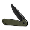 SENCUT Aetheris Flipper & Thumb Stud Knife Olive Drab Green G10 Handle (3.68" 9Cr18MoV Clip Point Black Finished Blade) Reversible Clip, Liner Lock, S24095-2