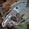 Spyderco Lil Native Mid Back Lock C230MBGPBN15V brown G-10 handle open view showing CPM 15V stonewash plain blade