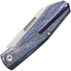 REMETTE RT -Squirrel Slip Joint Knife (RMTTDPV) 2.83" M390 Satin Drop Point Plain Blade, Lightning Strike Titanium Handle