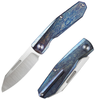REMETTE RT -Squirrel Slip Joint Knife (RMTTDPV) 2.83" M390 Satin Drop Point Plain Blade, Lightning Strike Titanium Handle