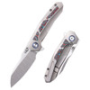REMETTE RT -Kestrel RTPO-B Frame Lock Knife (RMTRTPOB) 2.83" S35VN Satin Reverse Tanto Plain Blade, Red/White/Blue/Black Titanium/CF Handle