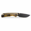 Vosteed Marten- Amber PEI Handles, Yellow Thumb Stud, Button/Top Liner Lock Knife, 2.98" 154CM Black Stonewashed Drop Point Blade, Reversible Black Stainless Steel Pocket Clip - A1607