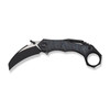 WEKNIFE Tayra Flipper- Tiger Stripe Pattern Flamed Titanium Handle, Black Titanium Integral Backspacer & Finger Ring (2.19" Black Stonewashed Hawkbill Bohler M390 Blade, Satin Flat) Frame Lock, WE24069-4