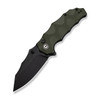 CIVIVI Natterjack Front Flipper & Thumb Stud/Button Lock Knife, Milled OD Green G10 Handles (3.19" Black Stonewashed Clip Point 14C28N Blade) Reversible Clip, C24028-1