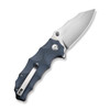 CIVIVI Natterjack Front Flipper & Thumb Stud/Button Lock Knife, Milled Neutral Blue G10 Handles (3.19" Satin Finished Clip Point 14C28N Blade) Reversible Clip, C24028-2