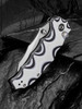 CIVIVI Natterjack Front Flipper & Thumb Stud/Button Lock Knife, Milled White/Black Layered G10 Handles (3.19" Satin Finished Clip Point 14C28N Blade) Reversible Clip, C24028-3