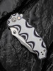 CIVIVI Natterjack Front Flipper & Thumb Stud/Button Lock Knife, Milled White/Black Layered G10 Handles (3.19" Satin Finished Clip Point 14C28N Blade) Reversible Clip, C24028-3