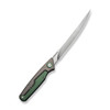 CIVIVI Shawka Folding Fillet Knife Gray & Green Aluminum Handle (5.81" Satin Finished 14C28N Blade) C22029B-2, With 1PC Black Nylon Sheath