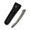 CIVIVI Shawka Folding Fillet Knife Gray & Green Aluminum Handle (5.81" Satin Finished 14C28N Blade) C22029B-2, With 1PC Black Nylon Sheath