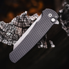 Pro-Tech Malibu Button Lock Flipper (5435-AW) - 3.5" CPM-MagnaCut Acid Wash Reverse Tanto Blade, Black Dragon Scale 7075 Aluminum Handle with Blasted Hardware