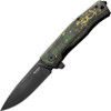 LionSTEEL Myto (LSTMT01MCTS) 3.25" Blackwash Magnacut Drop Point Plain Blade, Toxic Storm Fat Carbon Fiber Scale, Black Titanium Handle, Frame Lock