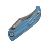 Vosteed Naga (VOSA3901) 3.47" S35VN Satin Clip Point Plain Blade, Blue Norplex UltreX Micarta Handle, Button Lock